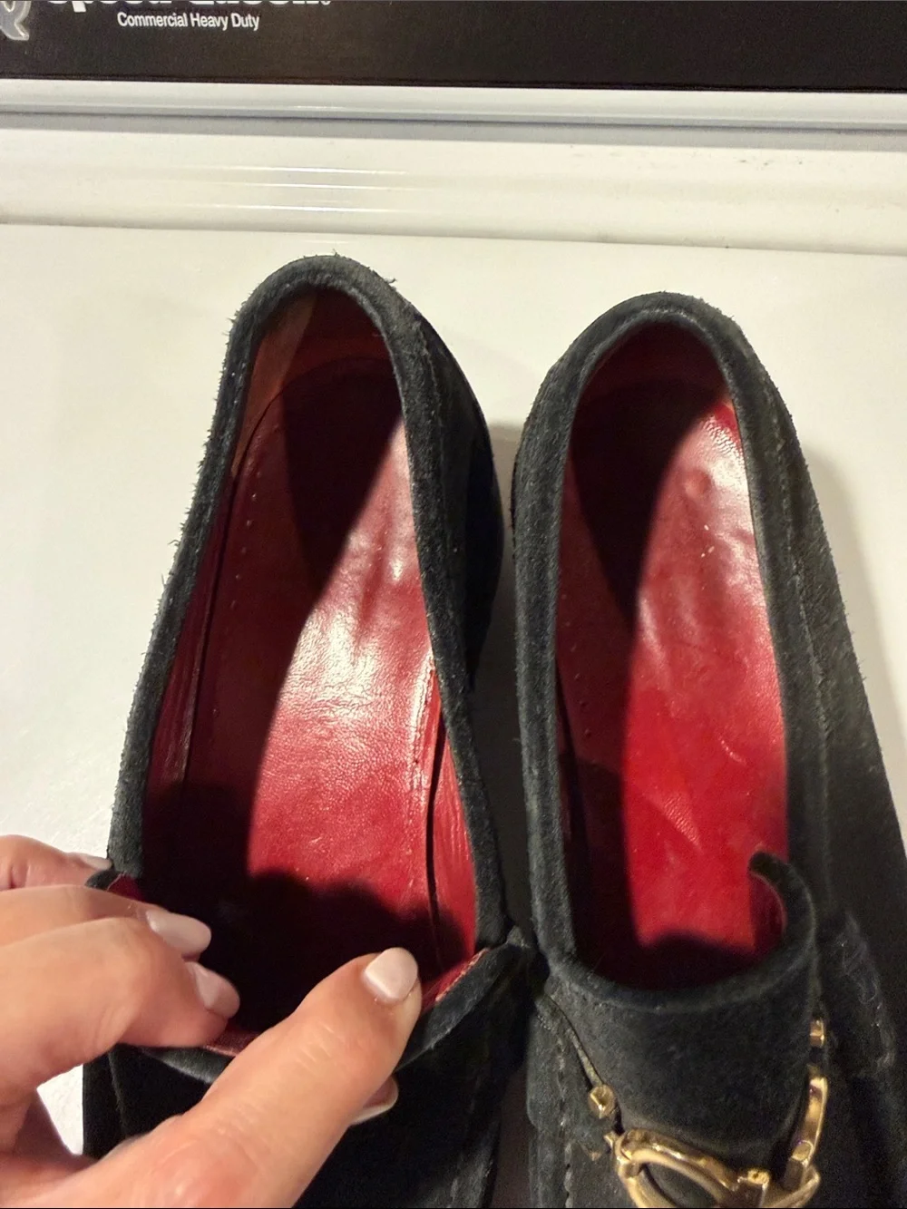 Salvatore Ferragamo Black Suede Vara Gancini Bit Loafers